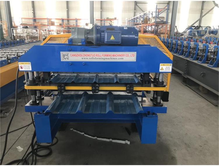 Double deck trapezoidal Ag panel R panel roll forming machine